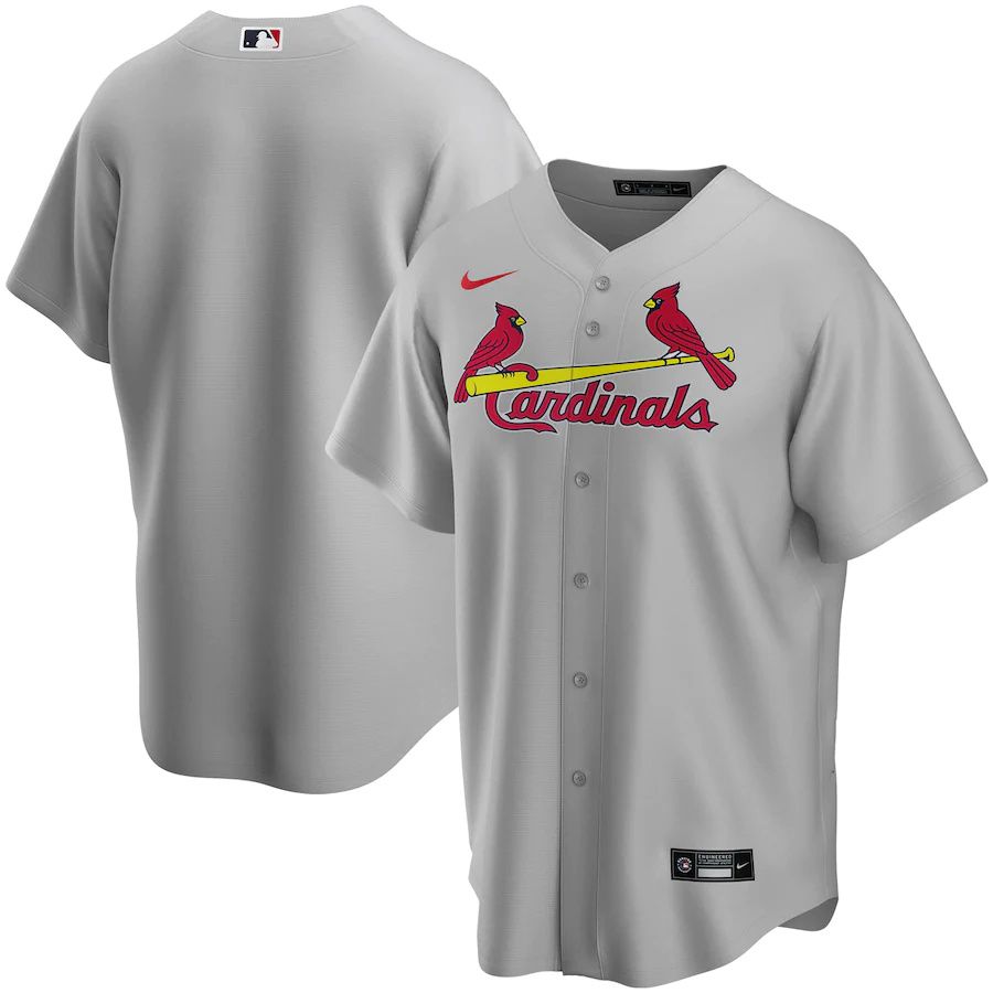 Mens St. Louis Cardinals Nike Gray Road Replica Team MLB Jerseys->st.louis cardinals->MLB Jersey